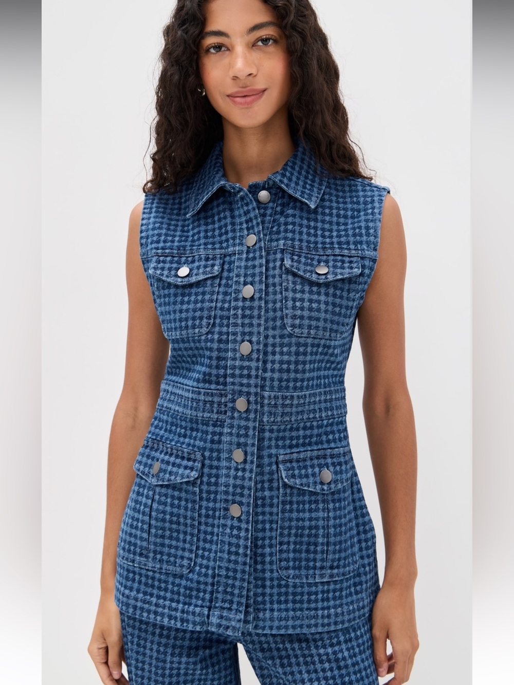 Seventy + Mochi Ani Vest Houndstooth Print